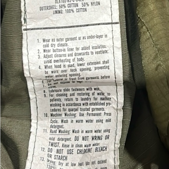 US Army camouflage field jacket cold weather size small - Picture 10 of 13